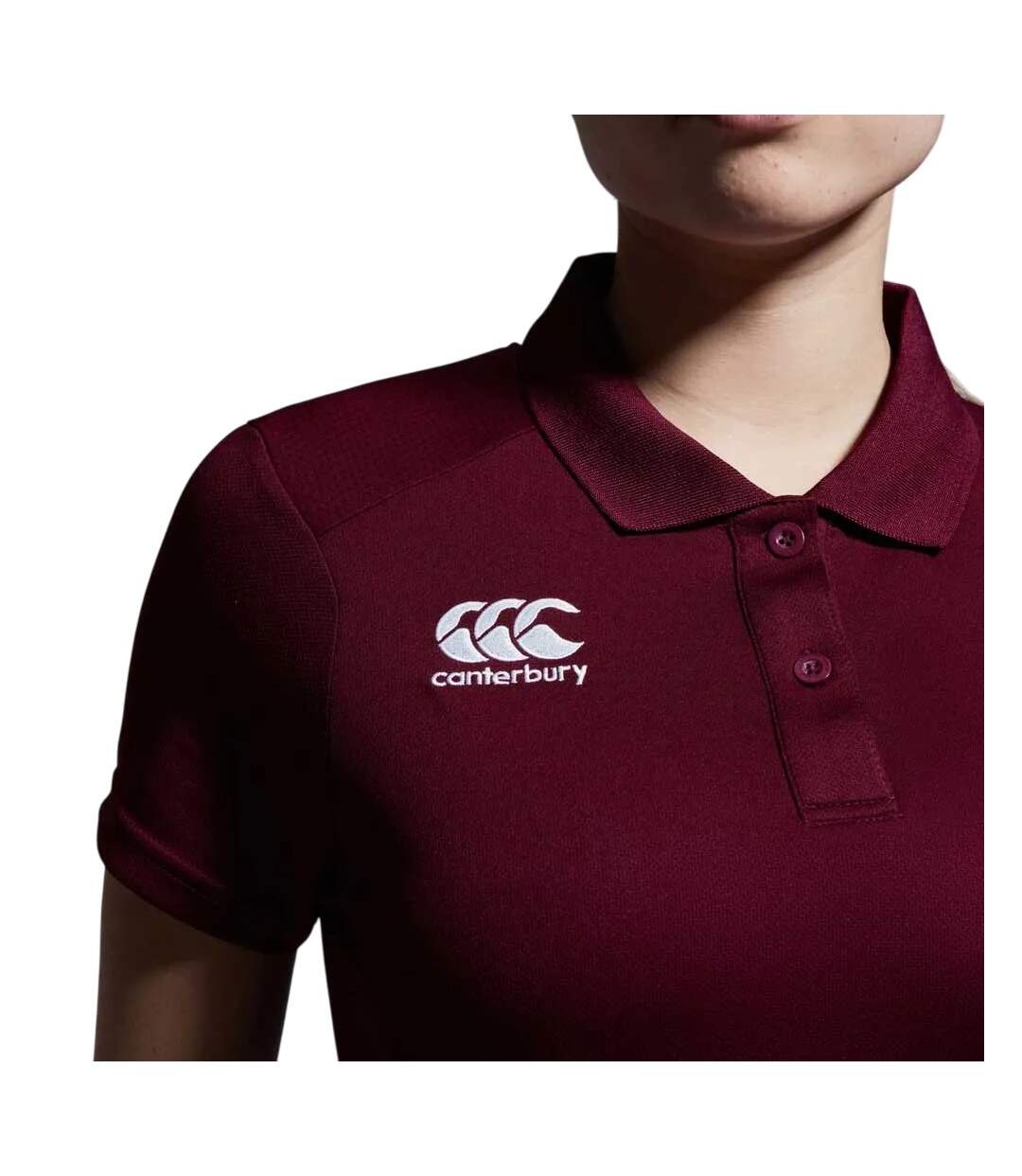 Womens/ladies Club Dry Polo Shirt Maroon Canterbury-4