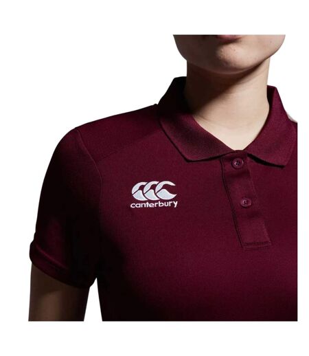 Womens/ladies Club Dry Polo Shirt Maroon Canterbury