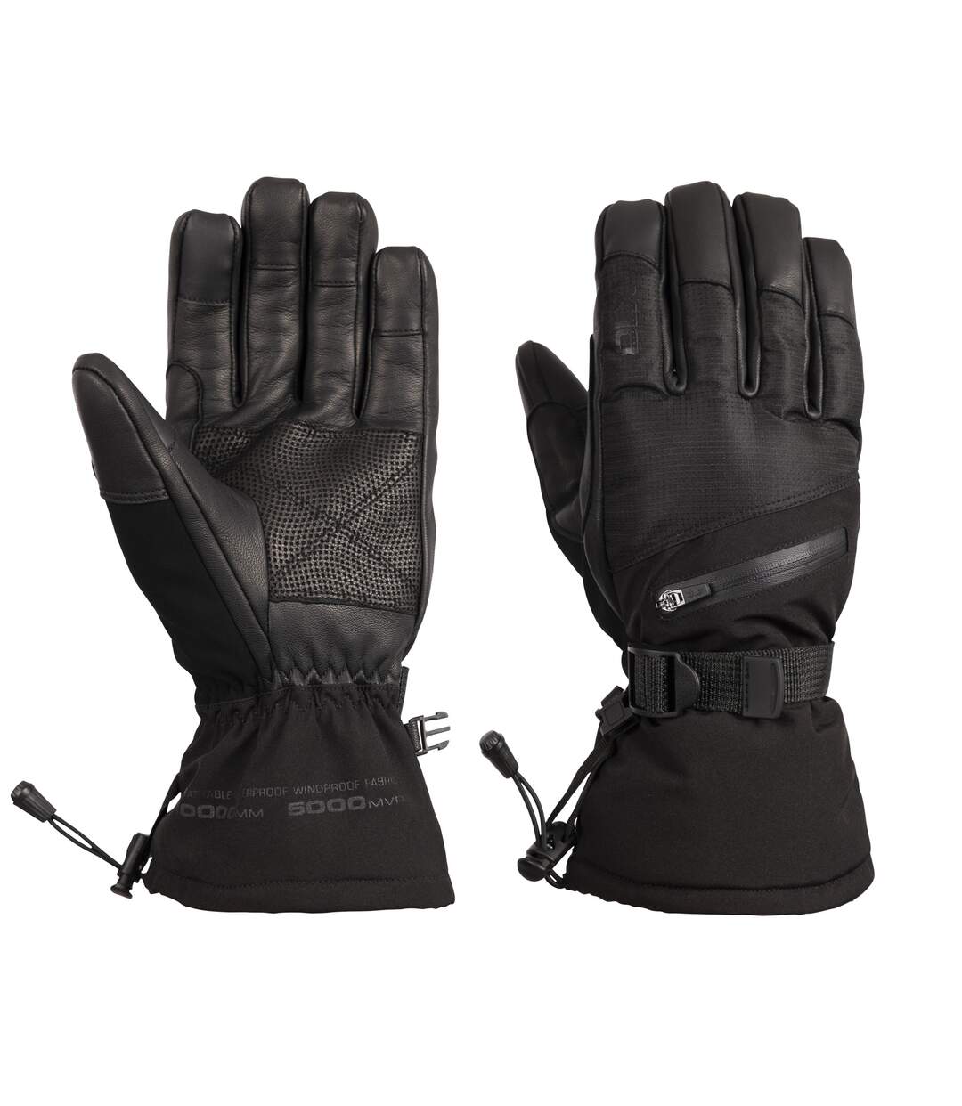 Unisex Adult Edonia Dlx Leather Ski Gloves Black Trespass-1