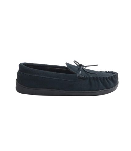 Adie chaussons en cuir suédé style mocassins homme bleu marine Sleepers