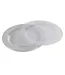 Lot de 6 Assiettes en Plastique Réutilisable Paillettes 23cm Argent-1