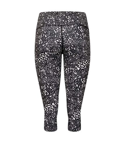 Dare 2B Womens/Ladies Influential Dotted Recycled 3/4 Leggings (Black/White) - UTRG7518