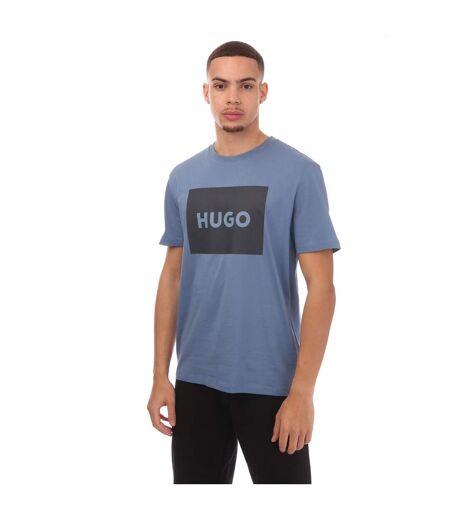 Mens Printed Logo Regular T-shirt Blue Hugo