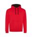 Sweat À Capuche Varsity Adulte Rouge Feu Noir Vif Awdis-1