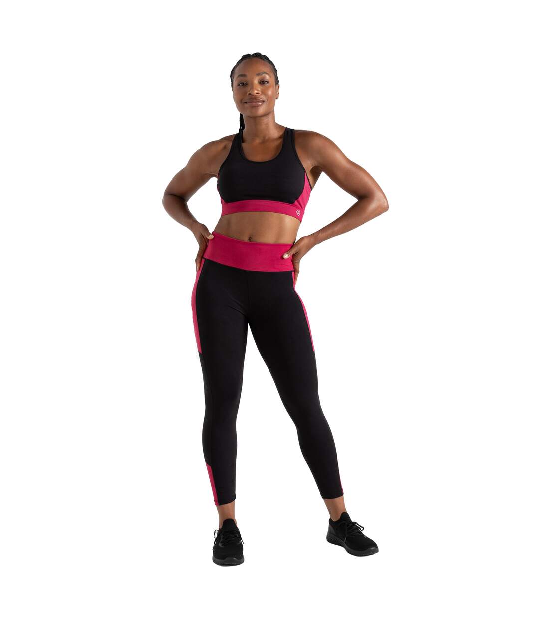 Brassière de sport swift femme noir / rose foncé Dare 2B-4