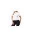 Womens/ladies Victory Capped Sleeved Crop T-shirt White Gym King-1