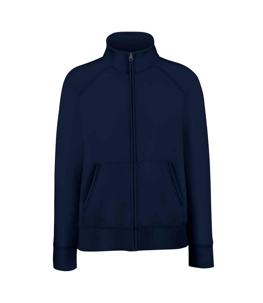 Womens/ladies lady fit sweat jacket deep navy Fruit of the Loom