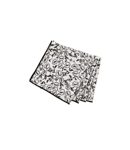 Lot de 4 Serviettes de Table Linette 40x40 Écru & Noir