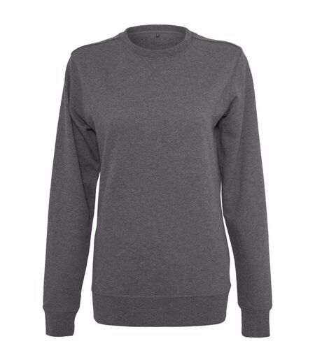 Build Your Brand Womens/Ladies Plain Light Crewneck Sweater (Charcoal)