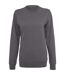 Build Your Brand Womens/Ladies Plain Light Crewneck Sweater (Charcoal)