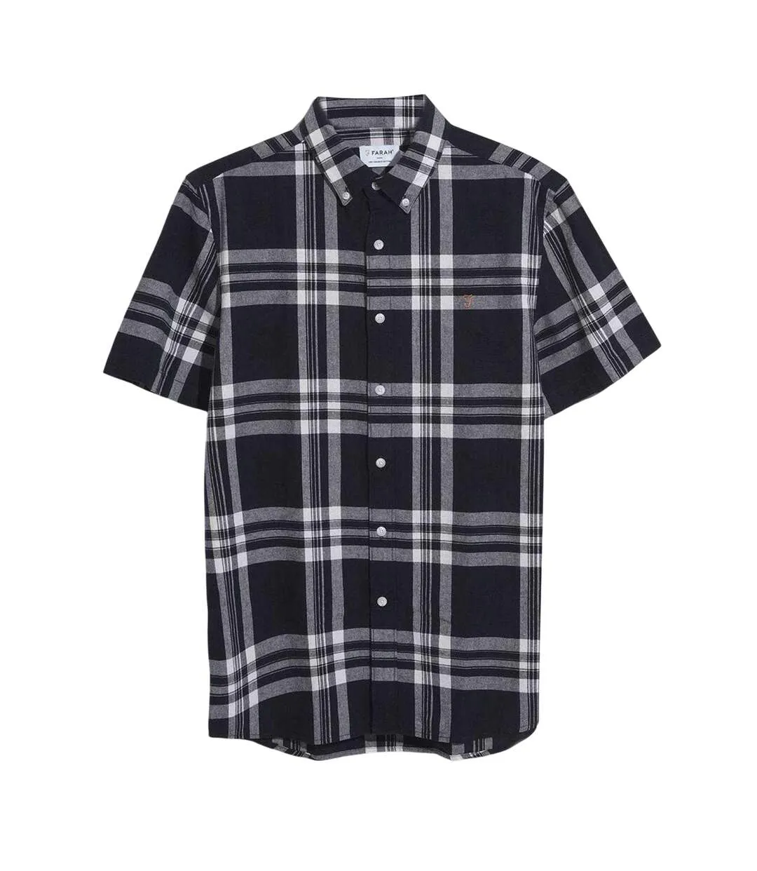 Chemise Motif/style À Carreaux Vifs Homme Noir Blanc Farah-1