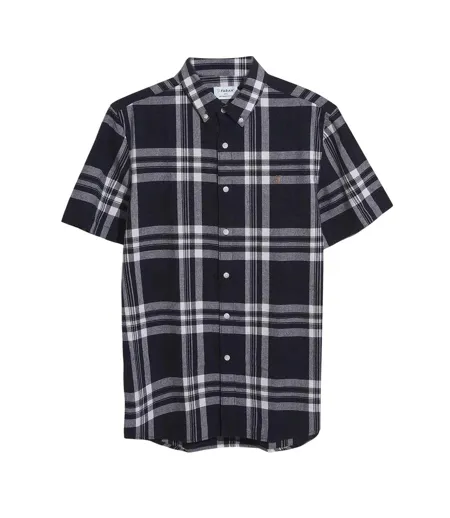 Chemise Motif/style À Carreaux Vifs Homme Noir Blanc Farah
