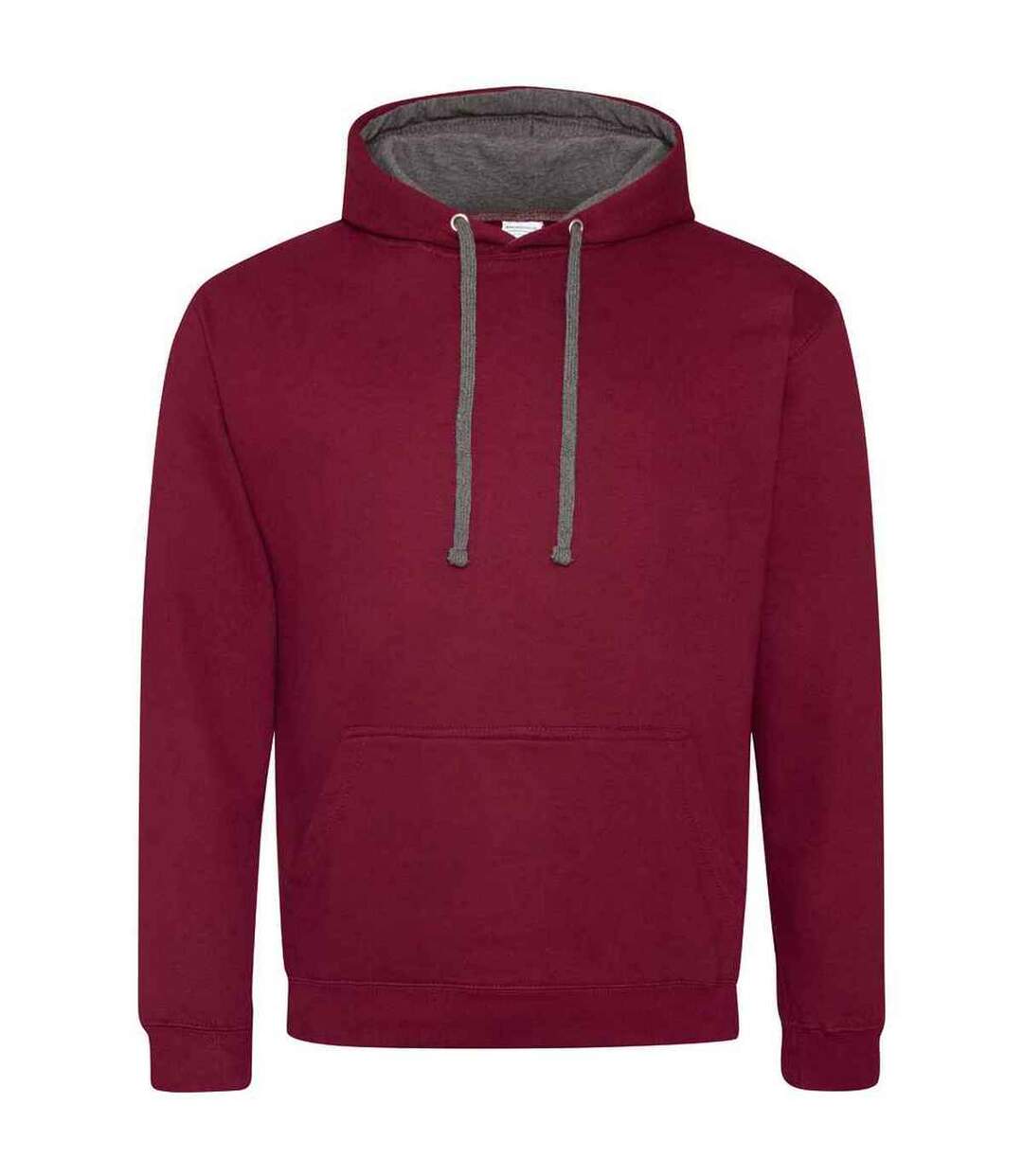 Sweat à capuche varsity femme bordeaux / charbon Awdis