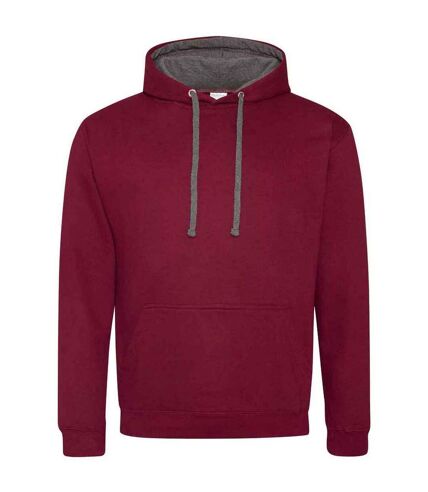 Sweat à capuche varsity femme bordeaux / charbon Awdis Awdis