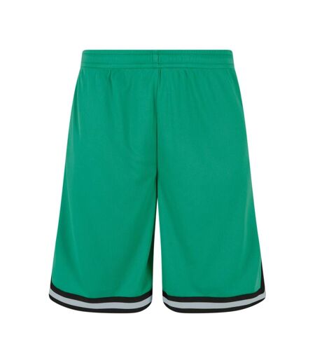 Short Motif/style À Rayures Homme Vert Sombre Noir Blanc Urban Classics
