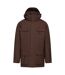 Veste Imperméable Unie À Capuche Ajustable Et Amovible Skerry Homme Marron Foncé Trespass-1