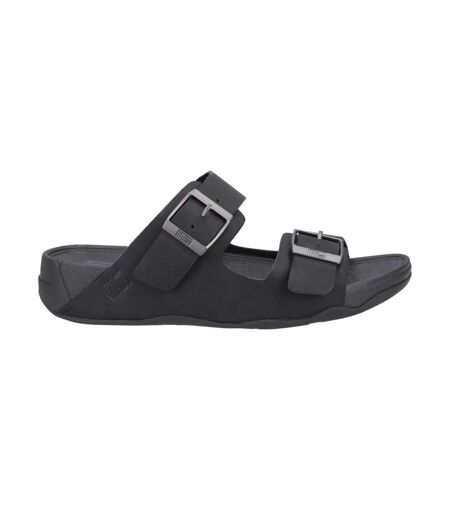 Mens gogh moc leather sliders black FitFlop
