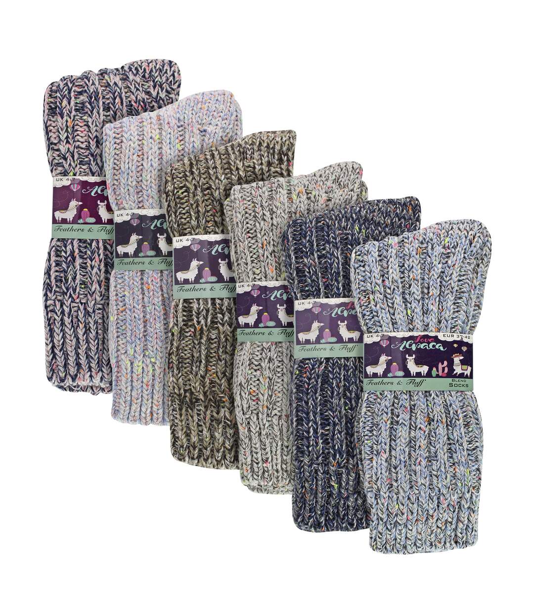 Lot de 6 paires de chaussettes en alpaga pour femme-2