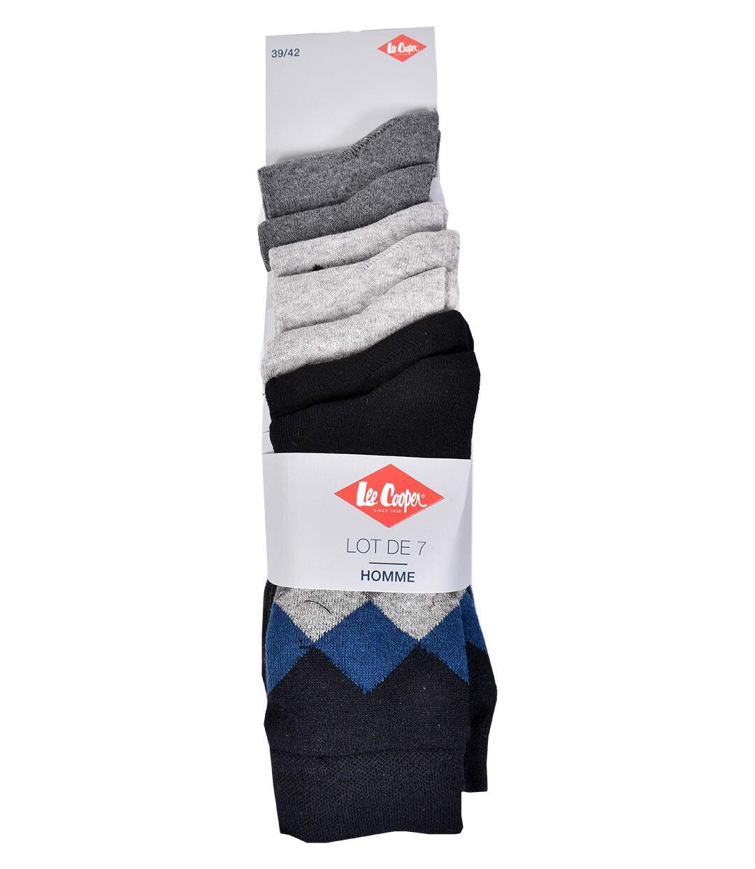 Chaussettes homme LEE COOPER Urbain, Confort en Coton -Assortiment modèles photos selon arrivages- Pack de 21 Paires LEE COOPER