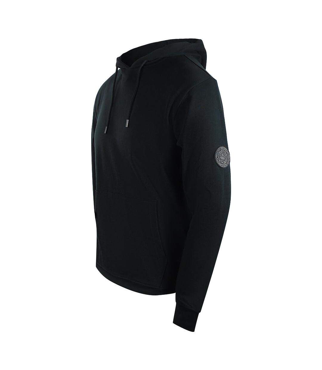 Mens Plain Hoodie Black Cavalli Class-3