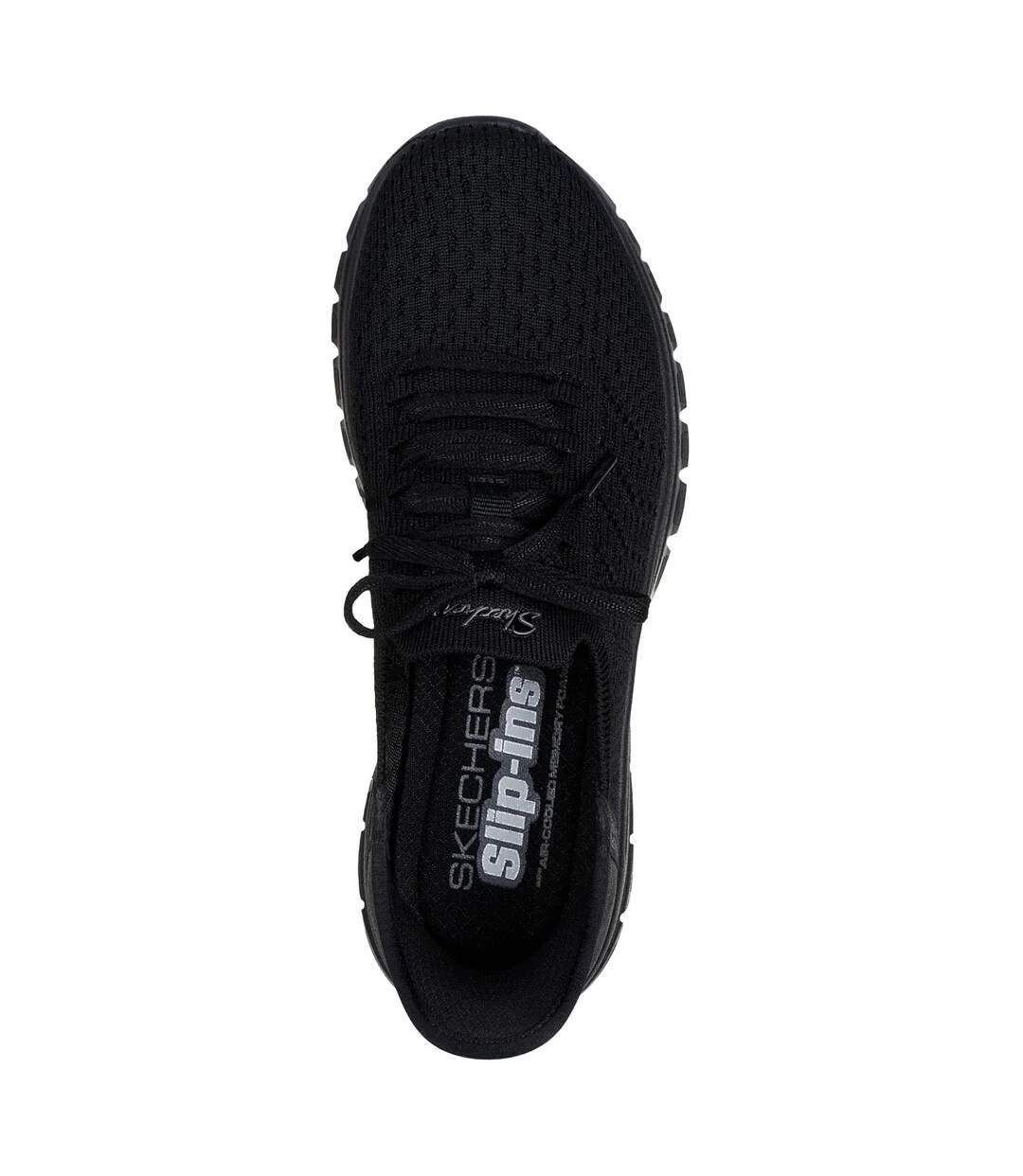 Womens/ladies First Blush Slip-in Trainers Black Skechers-4
