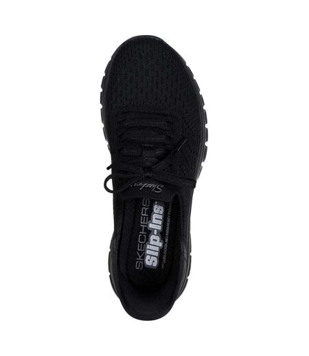 Womens/ladies First Blush Slip-in Trainers Black Skechers