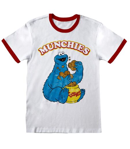 Sesame Street - T-shirt MUNCHIES - Adulte (Blanc) - UTHE259