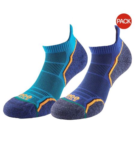 Pack Of 2  Mens Liner Socks  Blue 1000 Mile