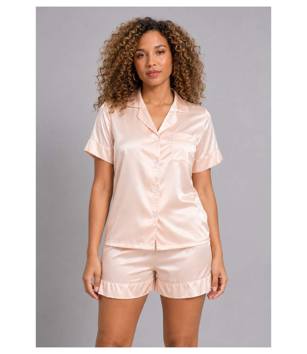 Pyjashort fluide en satin-1