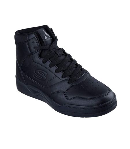 Mens Overlay High Top Trainers Black Skechers