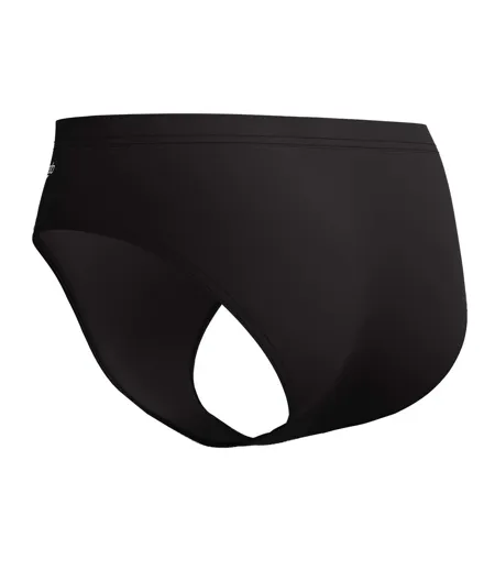 Mens Logo 4 Way Stretch Swim Briefs Black Speedo