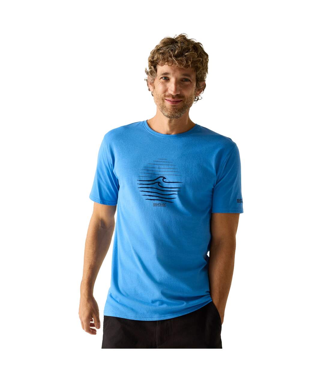 Mens Cline Ix Wave T-shirt Sonic Blue Regatta-1