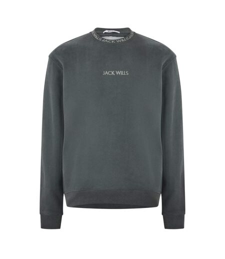 Mens Jacquard Crew Neck Sweatshirt Slate Jack Wills