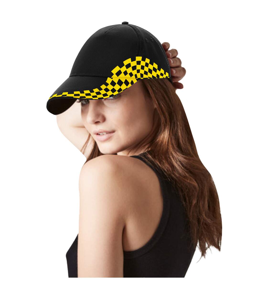 Casquette Adulte Noir Jaune Beechfield-1