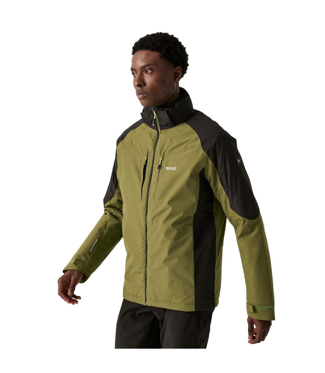 Veste imperméable calderdale homme vert néphrite / noir Regatta-3