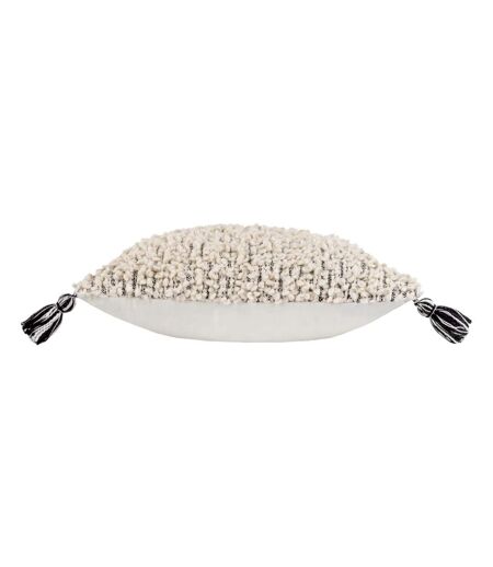 Cambre bouclé tassel cushion cover 50cm x 50cm white/black Hoem