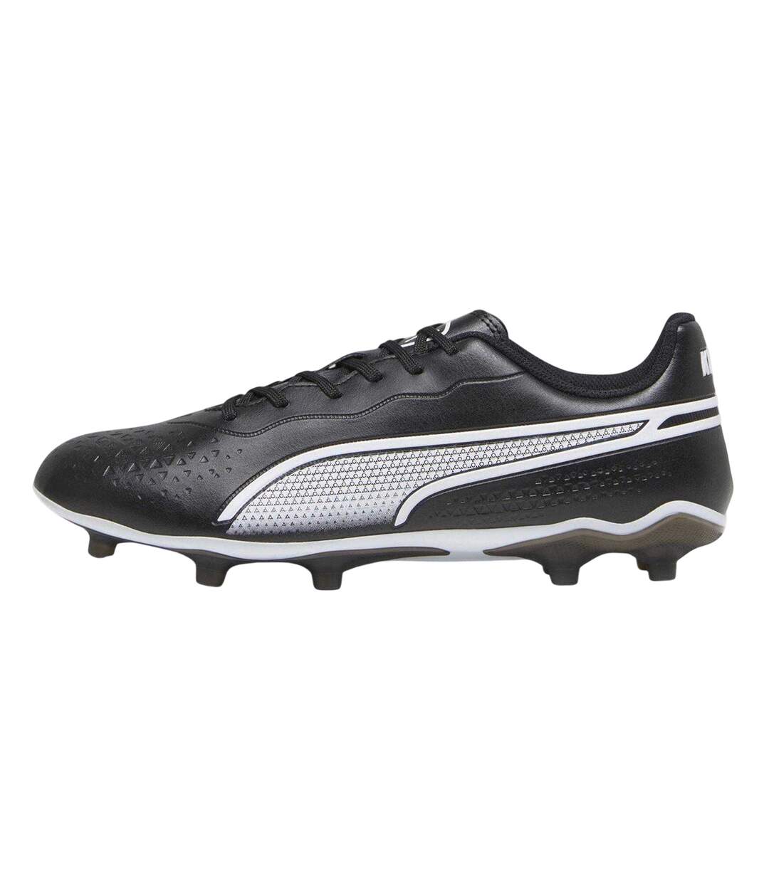 Mens King Match Synthetic Leather Firm Ground Football Boots Black White Puma-2