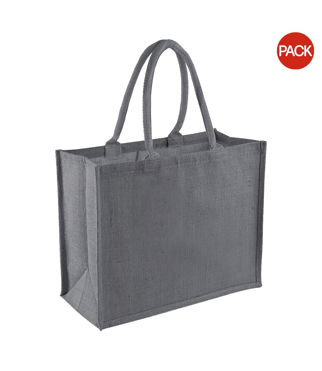 Lot de 2  21 litres taille unique gris graphite/gris graphite Sac de courses classique en jute Westford Mill-1