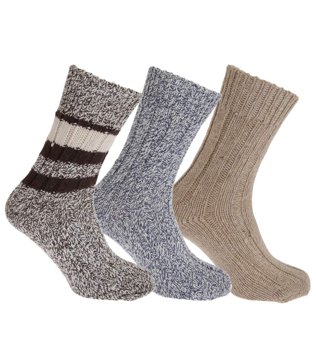 Chaussettes en laine 3 paires mixte variable Floso-1