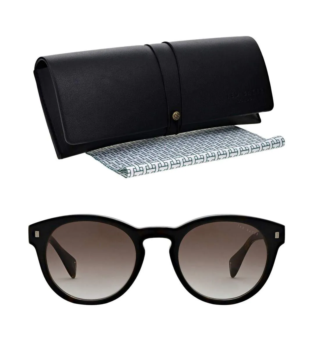 Unisex Adult Bak Dax Round Sunglasses One Size Tortoise Flecked Ted Baker-4