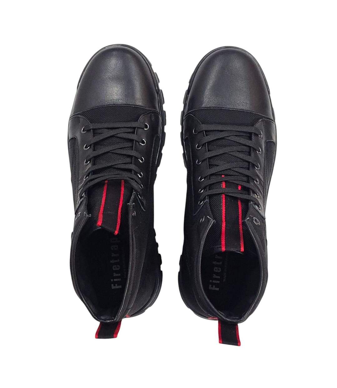 Mens Lucas Leather Combat Boots Black Firetrap-4