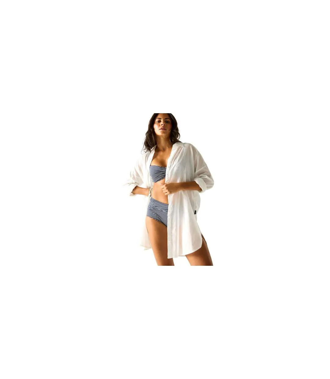 Chemisier Plage Motif/style Uni Prena Cover Up Femme Blanc Regatta-1
