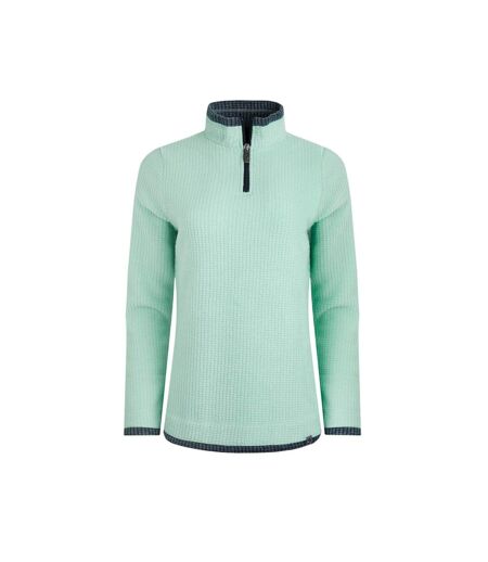 Womens/ladies beye grid eco friendly quarter zip fleece top sea spray Weird Fish