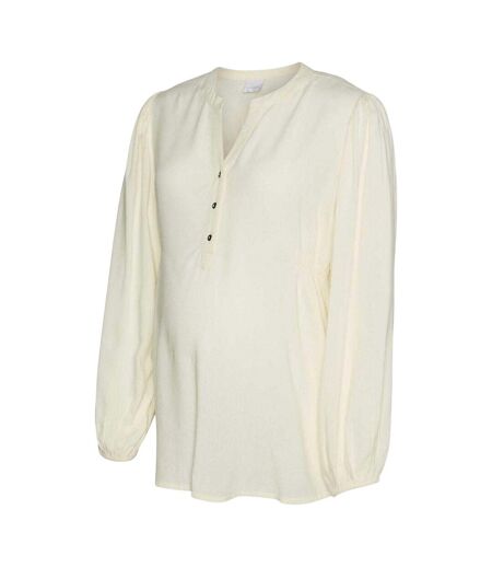Womens/ladies Lia Maternity Long-sleeved Blouse Birch Mamalicious