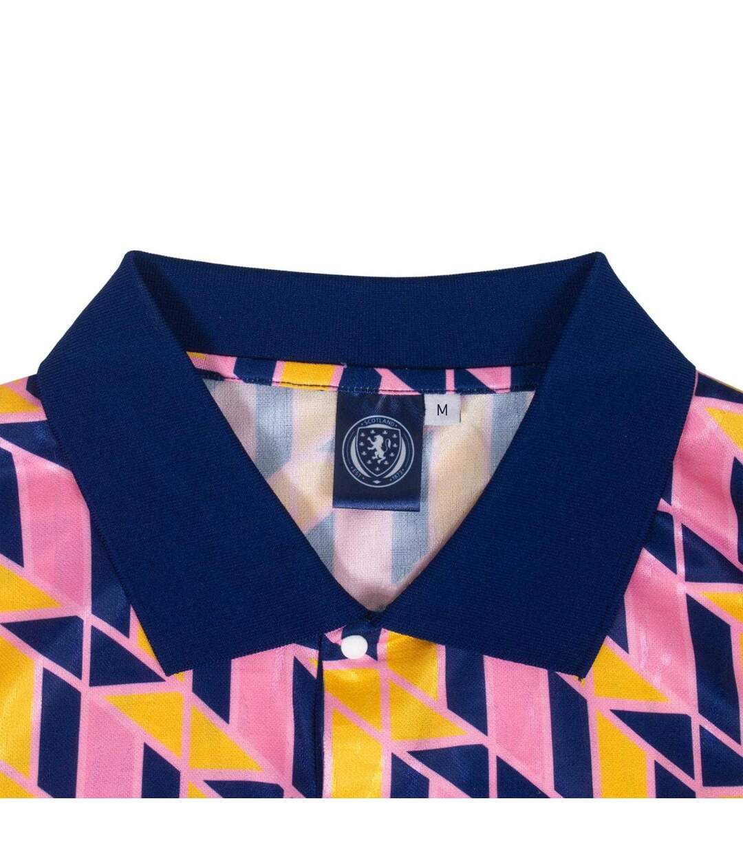 Polo Motif/style Rétro Homme Bleu Marine Jaune Rose Scottish FA-4