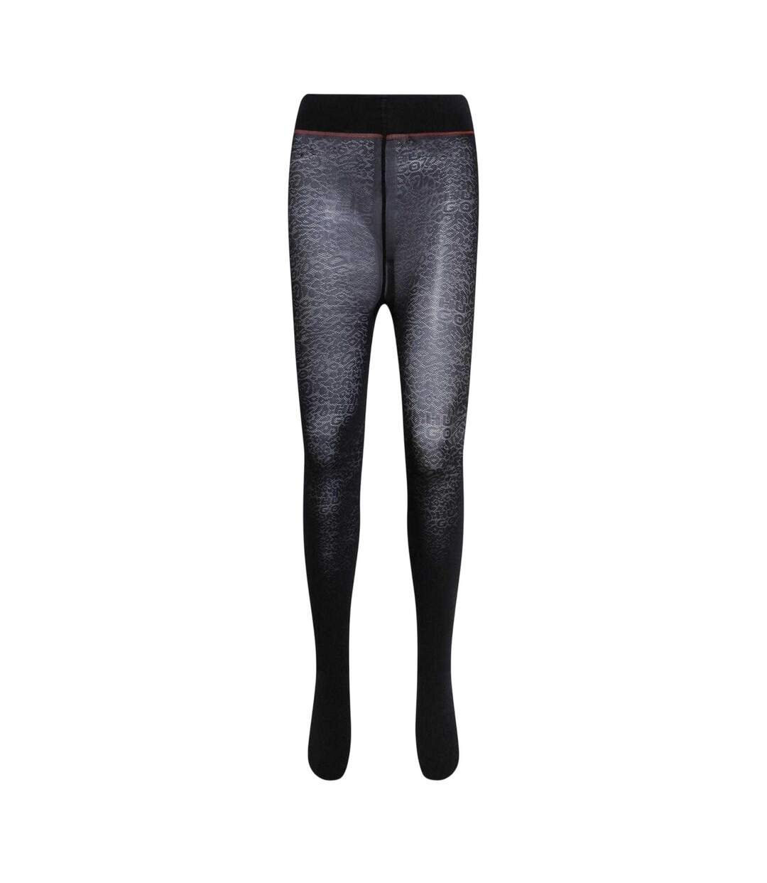 Womens/ladies Logo Leopard Print Tights Black Hugo-1