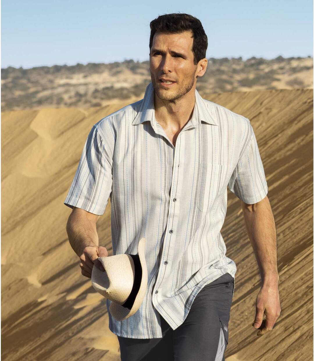 Kurzärmeliges Hemd aus Baumwolle Atlas For Men