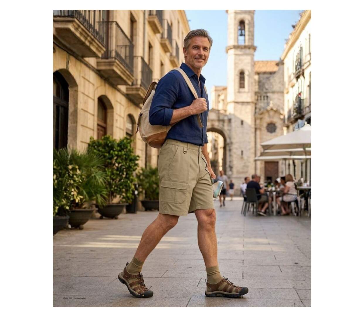 Short homme MAYFLOWER 710099U001 camel marron : la solidité du polycoton pour un look aventurier-5