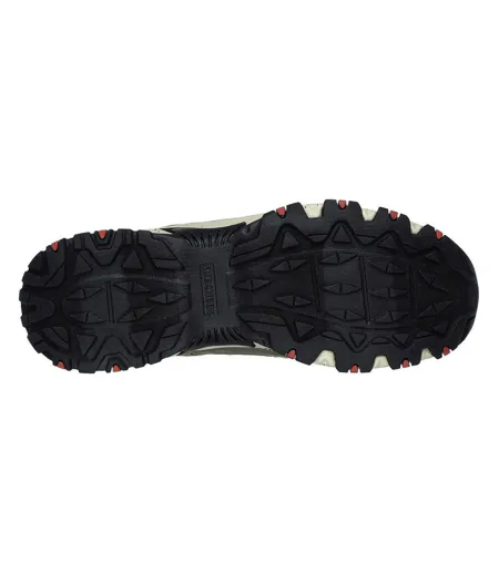 Mens Hillcrest Logo Leather Walking Boots Natural Black Skechers
