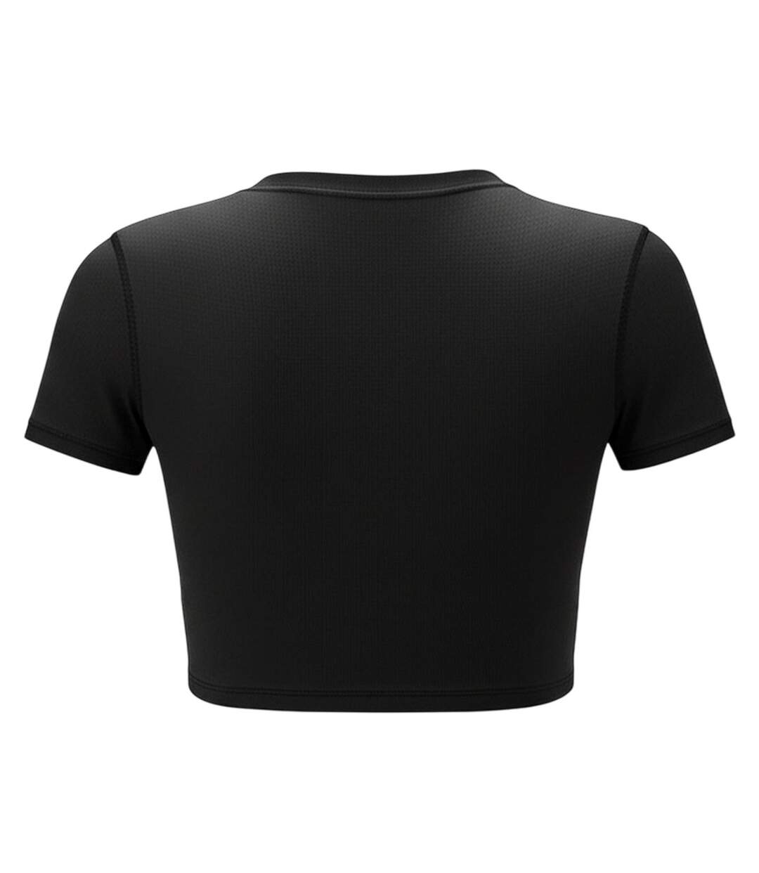 Womens/ladies Slim Workout Crop T-shirt Black USA Pro-2
